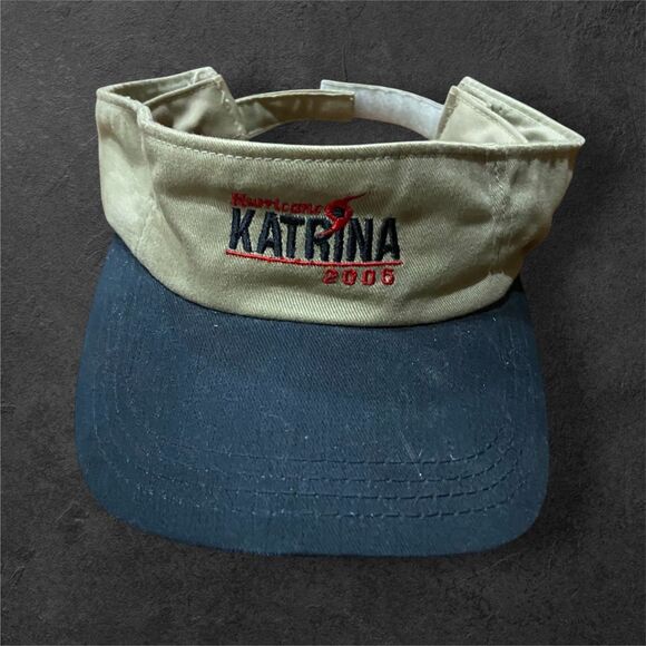 Unbranded Vintage Hurricane Katrina 2005 Tan Khaki Black Visor Men's One Size - Picture 1 of 7